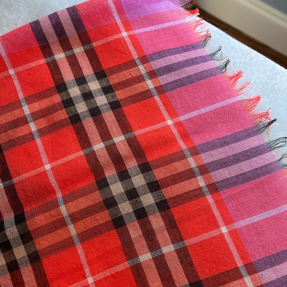 Red Silk Burberry Scarf or Wrap